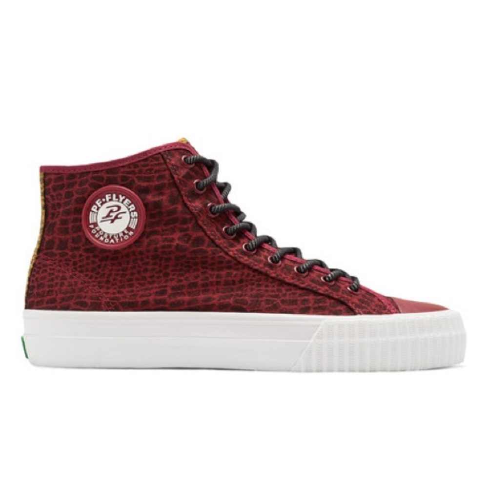 P.F. Flyers Men's Animal Print Burgundy High-Top Sneakers